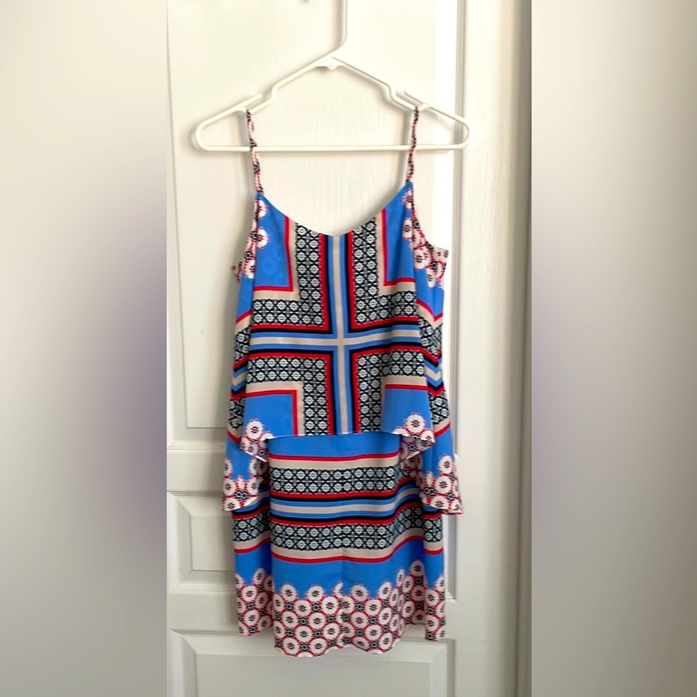 Unique red and blue summer dress- size medium.